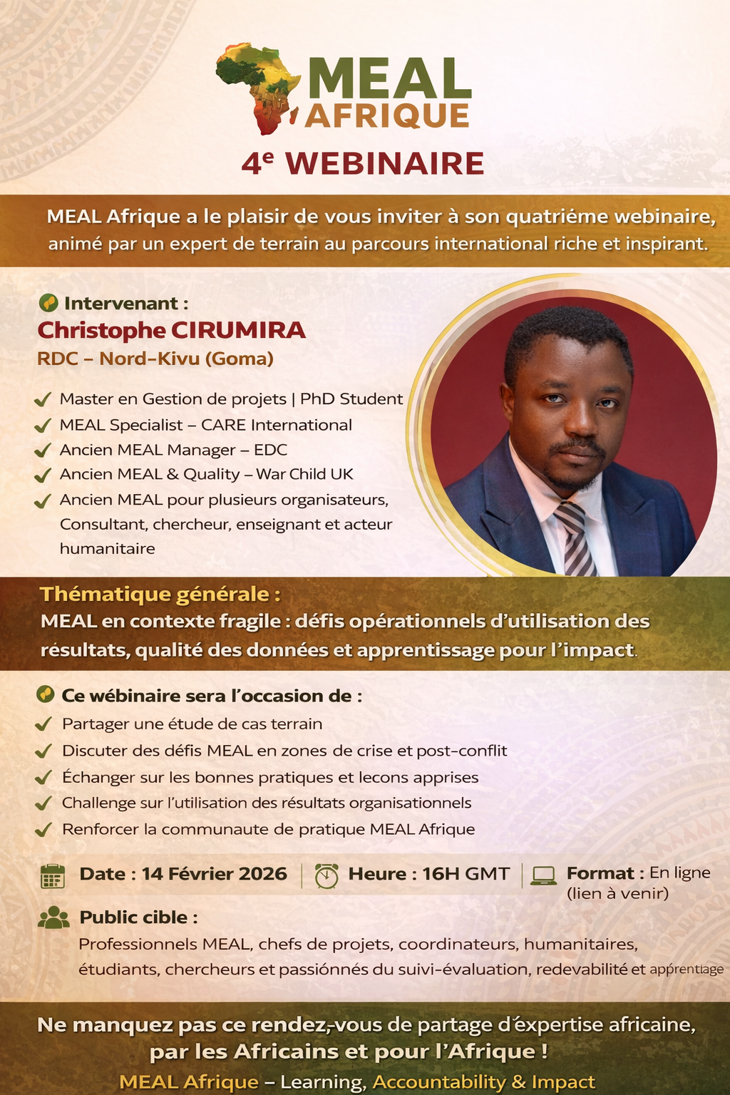 📢 MEAL AFRIQUE – 4ᵉ WEBINAIRE